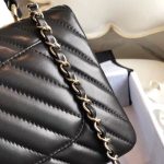 Replica Chanel Trendy Super Gloss Black Leather Bag 25cm