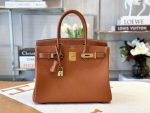 Replica Hermes Lindy Super High Quality Togo Leather Bag, Western Brown, Gold Buckle, 26cm