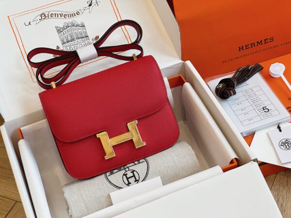 Replica Hermes Constance Long Wallet In Red Epsom Leather