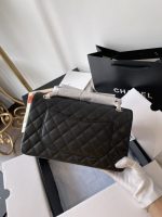 Replica Chanel Medium Classic Handbag Black Super Caviar Leather 25.5cm