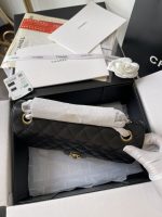 Replica Chanel Medium Classic Handbag Black Super Caviar Leather 25.5cm