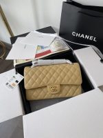 Replica Chanel Medium Classic Handbag Super Premium Black Gold Buckle 20cm