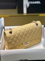 Replica Chanel Classic Women's Handbag Nude Grain Leather 25cm