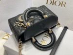Replica Dior D-Joy Mini Bag Super Black with Leather Strap 16.5x6x10cm