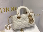 Replica Dior D-Joy Mini Bag Super White with Leather Strap 16.5x6x10cm