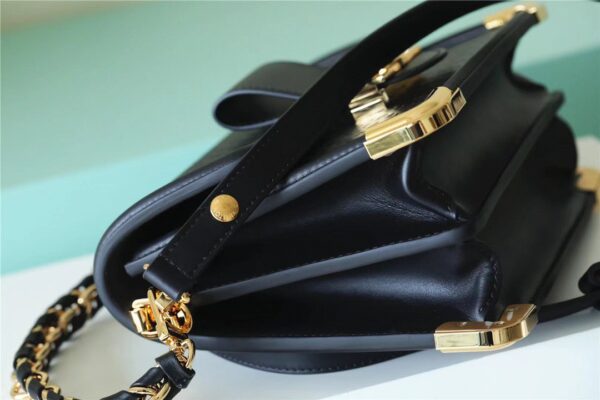 Louis Vuitton Black Leather Dauphine mm Bag