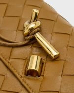 Andiamo Intrecciato Leather Shoulder Bag - Acorn-muse brass